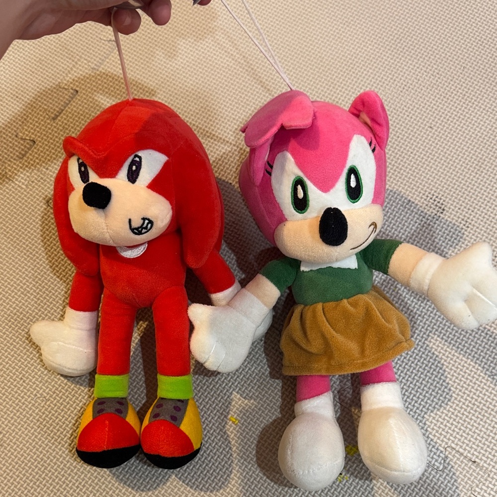 Sonic Plush Toy Set - Red and Pink Characters